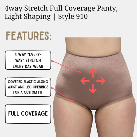 4way Stretch Full Coverage Panty, Light Shaping | Style 910