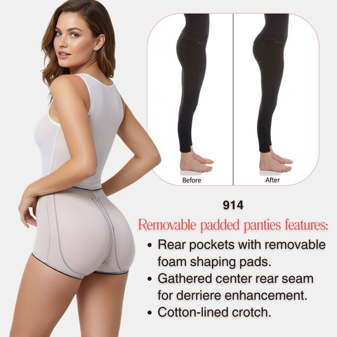 Padded Panty Brief Light Shaping (Removable Pads) | Style 914
