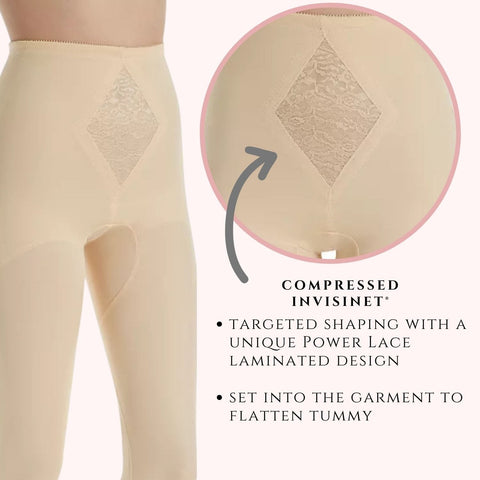 Style 6265 | Waistline Capri Pant Liner with Tummy Control Panel| Memory Compression Fabric | Medium Support