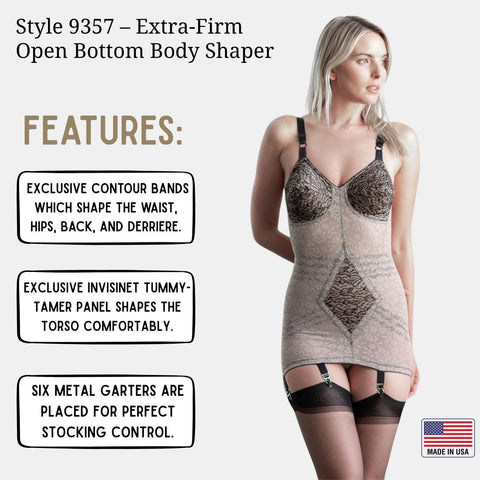 Style 9357 | Body Briefer Extra Firm Shaping  - Mocha/Black