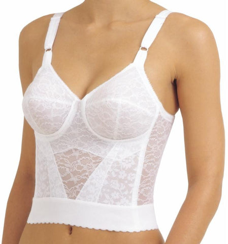 Rago Upper Body Extra Firm Shaping Long Line Bra 2202 White - 42 - B :  : Clothing, Shoes & Accessories