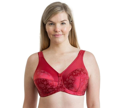 Style 7101 | Brand Printed Full Figure Support Underwire Bra - Red