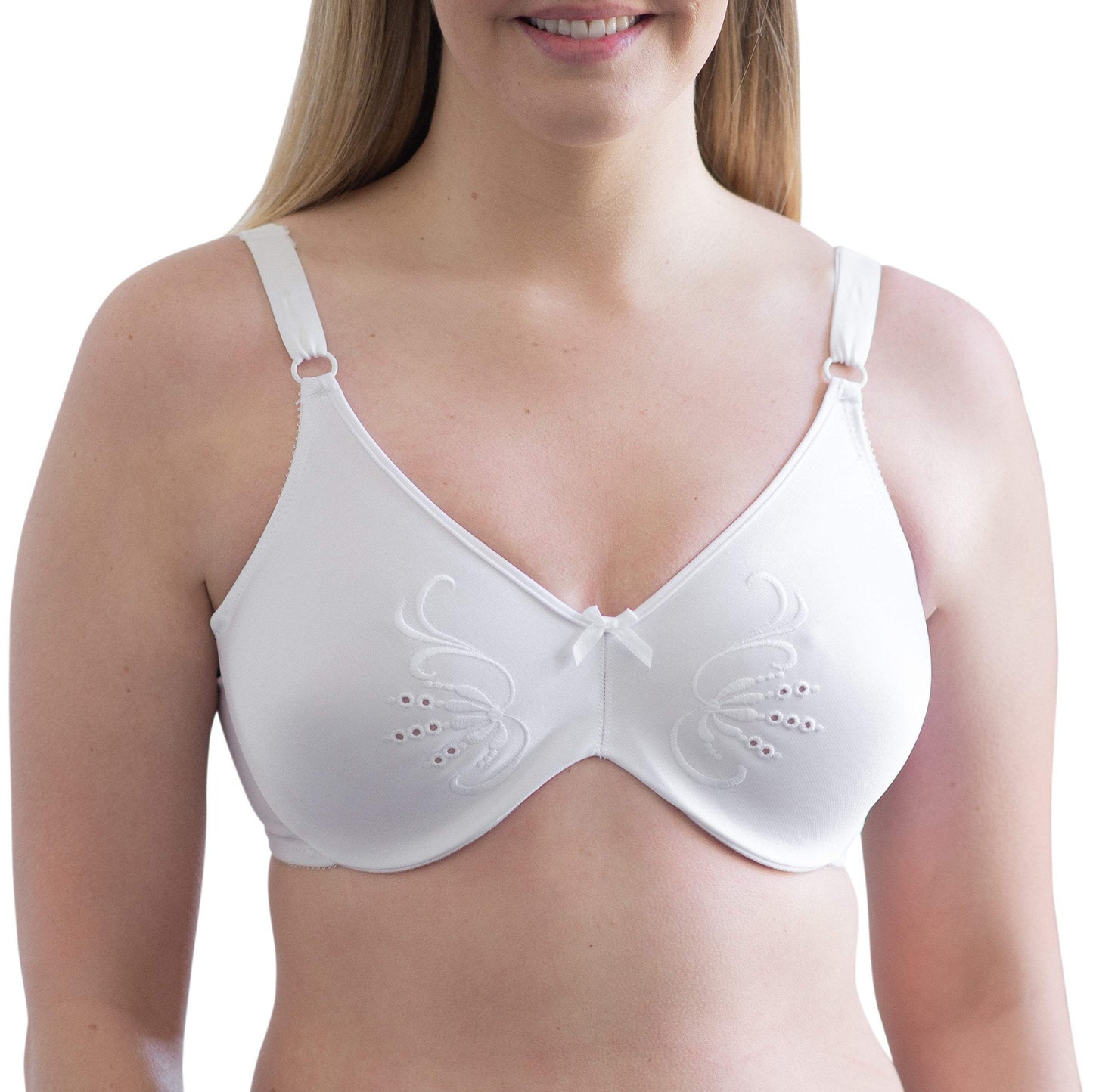 White Unlined Underwire Minimizer Bra