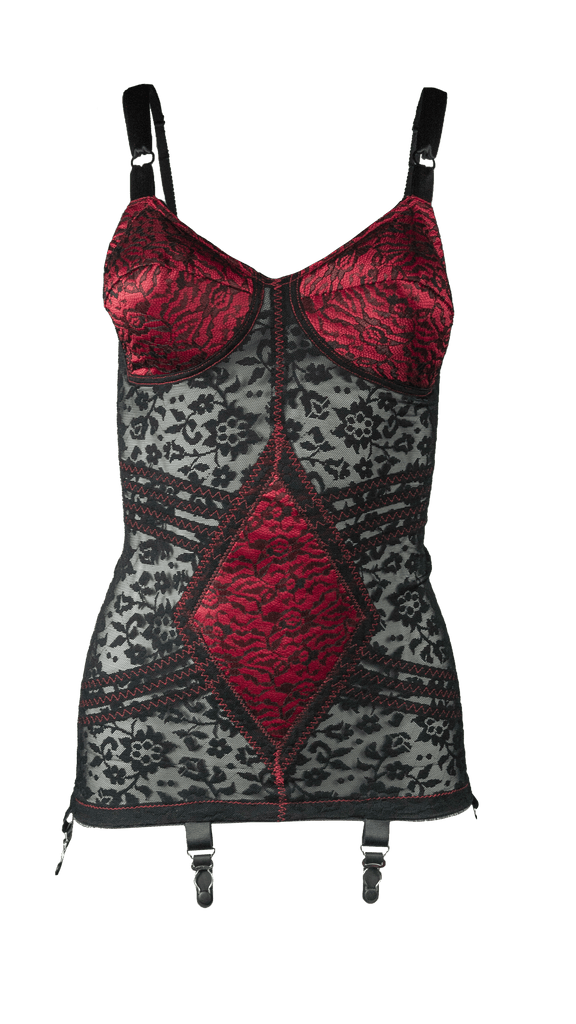 Rago 9357 Black and Red Contour Lace Body Shaper – Rago Shapewear